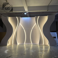 NIKA Mur de fond de scène de mariage lumineux à LED, panneau multicouche 3D en acrylique, arche de fond pour la décoration d'événements