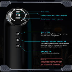Jouet sexuel automatique à 4 vitesses de vibration et 9 vitesses de chauffage, 4 vitesses de succion, avion spatial, masturbateurs masculins, machine de prononciation - Product Image 5