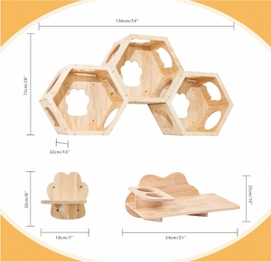Nhà máy nóng bán tuyệt vời tùy chỉnh thân thiện với môi hiện đại sisal & gỗ trong nhà tường treo mèo leo núi đồ nội thất carton - Product Image 3