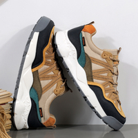 Zapatos de senderismo para hombre, zapatillas ligeras para correr, calzado de gamuza en tonos tierra para caminar al aire libre, calzado duradero para mujer, zapatillas de camping