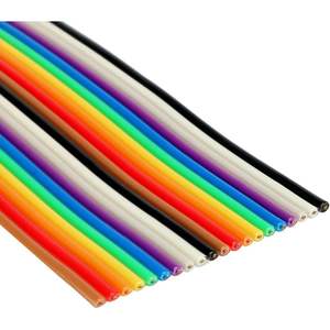 Câble plat à ruban 20 broches, fil IDC arc-en-ciel, pas de 1,27 mm, 5 mètres de long, non applicable, non applicable - Product Image 1
