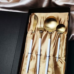 Promotion Luxury 4pcs 24 Pcs Gold Flatware Royal Wedding Tableware Set Stainless Steel Cutlery Box - Product Image 2