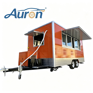 Nouveau camion de restauration mobile rétro en acier inoxydable et fibre de verre, résistant à la rouille, avec brûleur, plaque de cuisson, pour hot-dogs, frites, glaces, utilisation en extérieur - Product Image 1