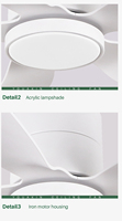 Appareil électroménager pratique de ventilateur de plafond de 52 pouces avec fonction de gradation 3 couleurs réversible pour source électrique d'été et d'hiver