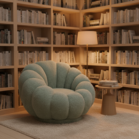 Fauteuil individuel moderne en forme de citrouille, confortable et moelleux, idéal pour salon, chambre et bureau à domicile