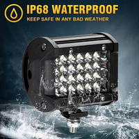 Barre de lampe de travail LED haute luminosité 72W, cubes de 4 pouces pour véhicules tout-terrain 4x4, SUV, VTT et motos, éclairage extérieur automobile