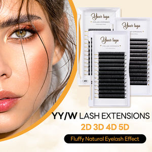 Venta al por mayor profesional de doble capa prefabricados C D Curl Volume Fans Y Tipo 0,07mm Extensiones de pestañas Yy Lashes - Product Image 2