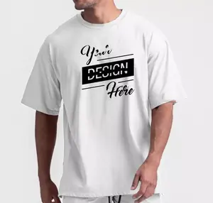 T-shirt con stampa goffrata per uomo in cotone 100% semplice ad alto costo stampa Casual con lavaggio a colori personalizzato lavato con acido