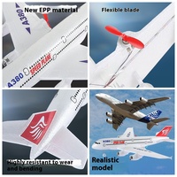Avion RC A380, planeur télécommandé 2.4G, modèle d'avion de passagers, jouet d'extérieur pour enfants, avion RC à aile fixe en plastique, piles, portée 100m