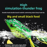 Appât grenouille simulé Double crochet pointe 5G8G13G souple PVC flottant appât tueur leurre pour la pêche à la carpe rivières noir édition spéciale