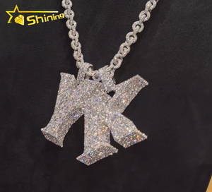 Nuovo Stile <span class=keywords><strong>Ciondolo</strong></span> da Uomo Hip Hop Personalizzato in <span class=keywords><strong>Argento</strong></span> Sterling 925 con Moissanite di Alta Qualità che Supera il Test del Diamante - Product Image 5