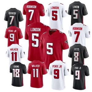 Broderie de haute qualité <span class=keywords><strong>Atlanta</strong></span> New # 7 Robinson # 5 Londres # 9 Penix Jr # <span class=keywords><strong>Maillot</strong></span> de football américain 11 Walker - Product Image 1