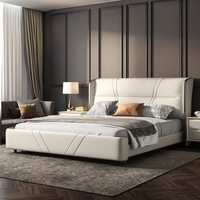 Hochwertiges Italienisches Luxus-Kingsize-Bett von HAOYU Neues Designer Modernes Design Weiches Leder Holzrahmen Schlafzimmermöbel