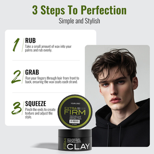 Argilla per <span class=keywords><strong>Capelli</strong></span> OEM con Etichetta Privata, Finitura Opaca, Tenuta Media, Controllo dei Bordi, per <span class=keywords><strong>Capelli</strong></span> Naturali Testurizzati, per Uomini con <span class=keywords><strong>Capelli</strong></span> Corti o Medi - Product Image 4