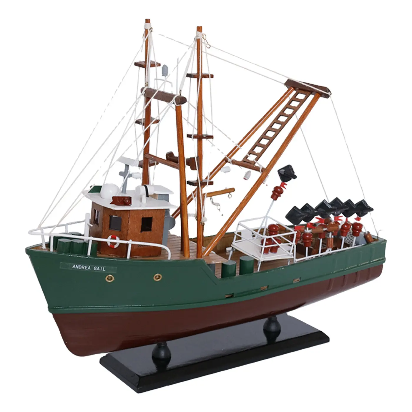 Auténtico modelos de madera shimp de pesca de cangrejo barco Andrea Gail la película La tormenta perfecta hecha a mano modelo de barco pesquero modelo 16"