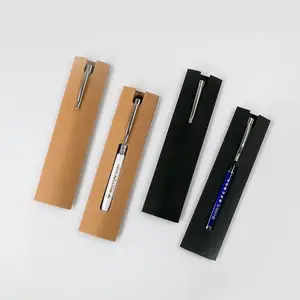 In Stock Custom Logo Pen Cover Universal Kraft Paperboxr Packaging For Pen Gift Single Pen Bag