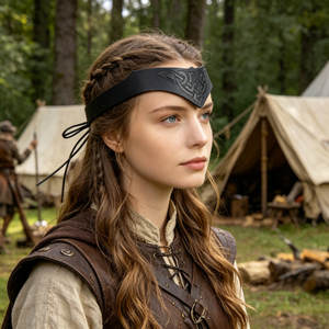Bandeau en cuir à nœud celtique Viking - Couronne médiévale <span class=keywords><strong>nordique</strong></span> LARP Ren Faire pour Cosplay - Product Image 3