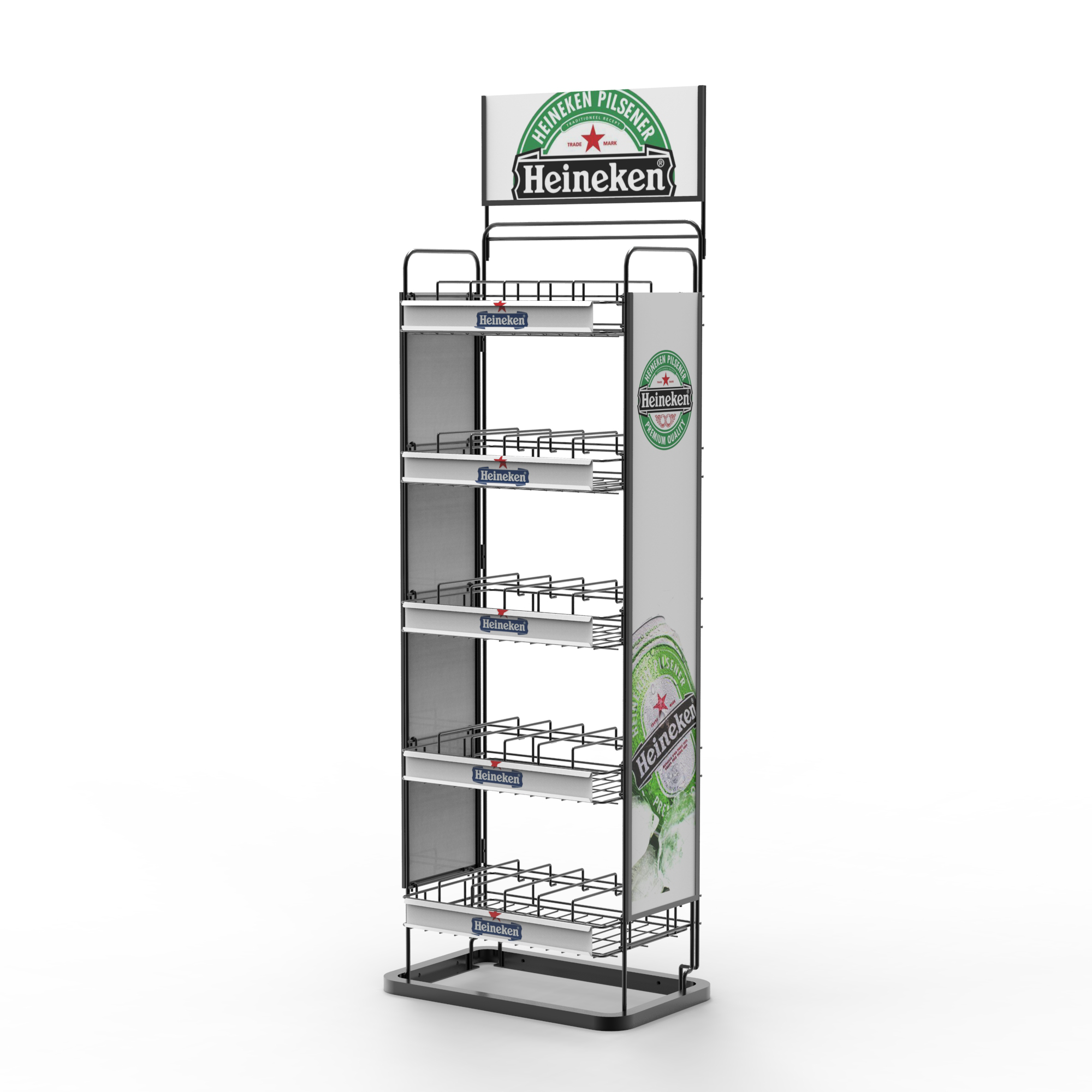 Customized Light Duty Round Fashion Style Beer and Wine Display Rack with Powder Coated Metal Custom Logo Box — view 5