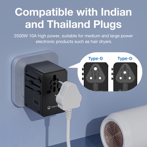 Wontravel 2USB A Custom Logo Universal World <b>Plug</b> International Power <b>Adapter</b> Travel <b>Adapter</b> PD45W 3 <b>USB</b> C - Product Image 3