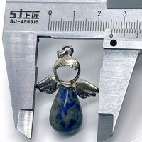 2025 nouveau pendentif en pierre d'oeil de tigre naturel 26x35mm ailes d'ange rond bijoux à bricoler soi-même accessoire Style mignon pour cadeau pour enfants