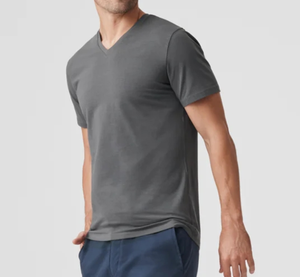 Camiseta Casual de Cuello en V Personalizada de Lujo para Hombre, 100% Algodón, Ligera, 240 g/m², Estampado Muscular, Camiseta Sólida - Product Image 2