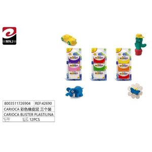Carioca Blister Plastilina 3-Pack 12Pcs Colorful Playdough For Kids Creative Crafting - Product Image 3