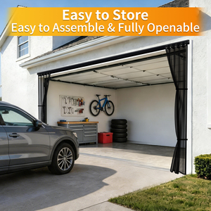 <span class=keywords><strong>Moustiquaire</strong></span> de porte coulissante, <span class=keywords><strong>rideau</strong></span> en maille durable anti-mouches, barrière anti-insectes facile à installer sur rail pour entrée de garage - Product Image 2