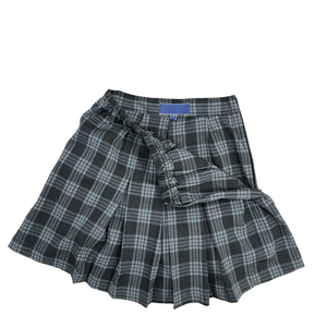 Falda Formal sólida gris negra para mujer 95% poliéster 5% Spandex cremallera cintura elástica uniforme escolar tejido de oficina - Product Image 2