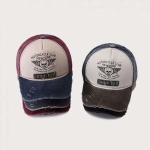 Casquettes de baseball en jean délavé vintage personnalisées en gros, casquettes de sport bicolores pour l'extérieur - Product Image 1