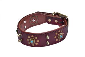 <span class=keywords><strong>Collar</strong></span> de piel Natural con pinchos para perros grandes, accesorio duradero con remaches - Product Image 3