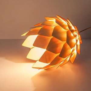 Pine Cone Wooden Hanging <b>Chandelier</b> Home Dining Room Decor Nordic Wood Timber Pendant Lights - Product Image 3