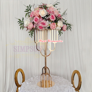 Offre Spéciale – Supports de Fleurs Modernes en Fer Forgé pour Centres de Table de Mariage, Vases en Acrylique, Doré, 90CM/110CM, Simpson FS-62 - Product Image 3
