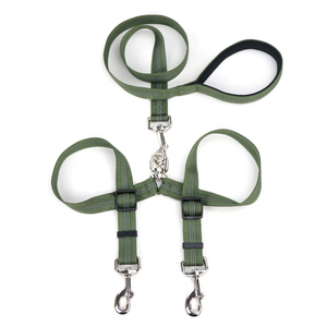 360 girevole senza groviglio doppio guinzaglio riflettente in Nylon doppio filo guinzaglio per cani con manici per due cani - Product Image 2