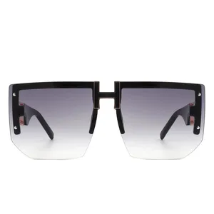 Kaelor - Occhiali da sole quadrati oversize con montatura a mezza cornice e lenti sfumate - Product Image 4