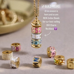 Colgante de Cobre Chapado en Oro con Cuentas <span class=keywords><strong>y</strong></span> Letras Iniciales A-Z de las Doce Constelaciones, Diseño Trébol, Personalizado <span class=keywords><strong>y</strong></span> Moderno para Mujer - Product Image 1