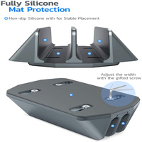 Nouveauté : Support vertical pour ordinateur portable à 2 emplacements, organiseur de bureau en aluminium à double fente, station d'accueil pour Macbook Pro iPad