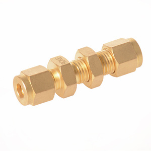 Conector de Latón ROKE de Doble Abrazadera, Placa Recta de 1/4 Pulgada, Conexión Imperial para Manguera Hidráulica - Product Image 1