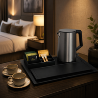 Nouvelle bouilloire électrique et théière sans fil en métal coloré pour hôtel, 1L 1200W, avec arrêt automatique et base rotative à 360°