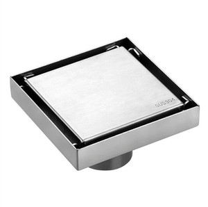 4Inch SUS304 Stainless Stess Square Shower <strong>Floor</strong> <strong>Drain</strong> With Tile <strong>Insert</strong> <strong>Invisible</strong> Grate Cover Stainer Brushed Bathroom Drainer - Product Image 1