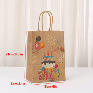 Sacs en papier kraft marron en gros pour bonbons et cadeaux d'anniversaire pour enfants - Product Image 6