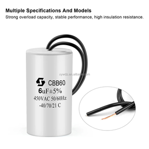 Cbb60 450V động cơ chạy tụ điện loạt máy bơm nước khởi động tụ điện bắt đầu động cơ chạy 450vac 3UF-80uF - Product Image 3