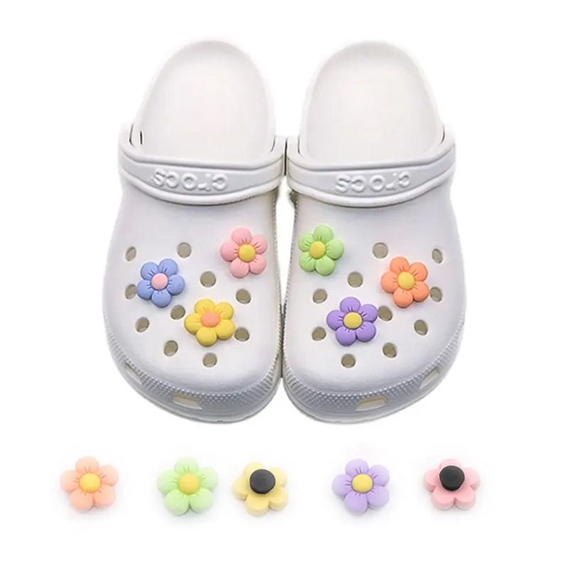 2023 New DIY 3D Mini resin flat back flowers croc charms for women kids shoe charms decorations wholesale