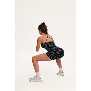 Ensemble de sport pour femme FOXA à pois, débardeur ajusté à fines bretelles avec poches et short, vêtements de sport - Product Image 3