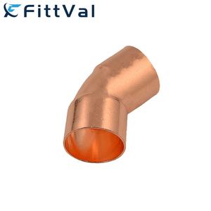 定制铜90度弯头配件15毫米制冷剂自焊料铜空气配件 - Product Image 4