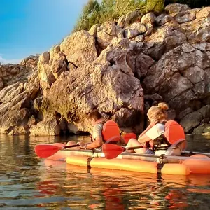 Kayak électrique transparent de catamaran de PC de nouvelle conception pour le bateau de puissance de batterie de deux personnes sur l'eau