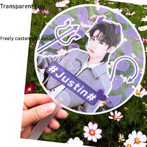 Nouveauté : Éventail personnalisé en plastique transparent 3D lenticulaire avec poignée et motif étoile - Product Image 6