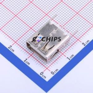 U-A-24DD-W-9 USB Connector Through hole Component (THT) Connector Type-A USB 2.0 Female Through Hole - Product Image 1