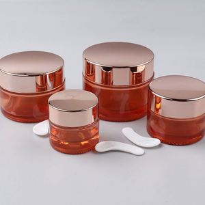 Pot en verre avec bouchon en or rose de 30g et 50g pour les soins de la peau et les crèmes pour les yeux - Product Image 1