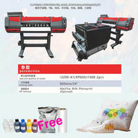 Impresora A1 de 60 cm con Doble Cabezal de Impresión XP600 para Transferencia UV DTF en Rollo de Película, Máquina de Inyección de Tinta, Impresora DTF para Camisetas