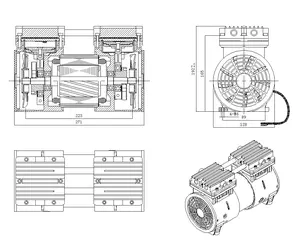 3/4HP Kompresor Udara Piston Bebas Minyak Pompa Kompresor Udara Elektrik untuk Penggunaan Gigi